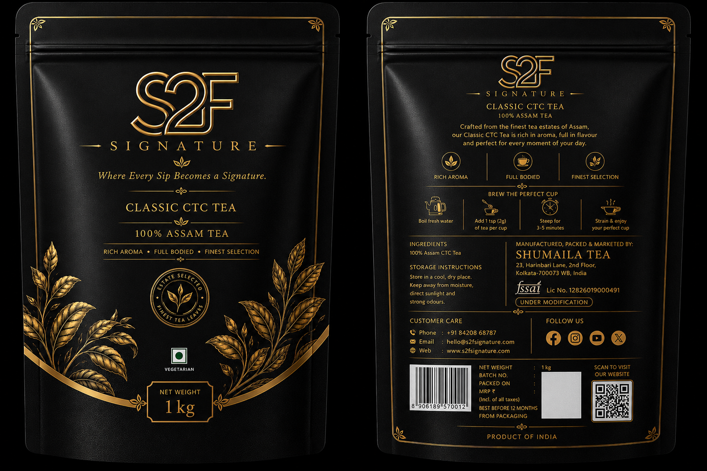 S2F Signature Classic CTC Assam Tea | 100% Pure Assam Single Origin (1 kg)