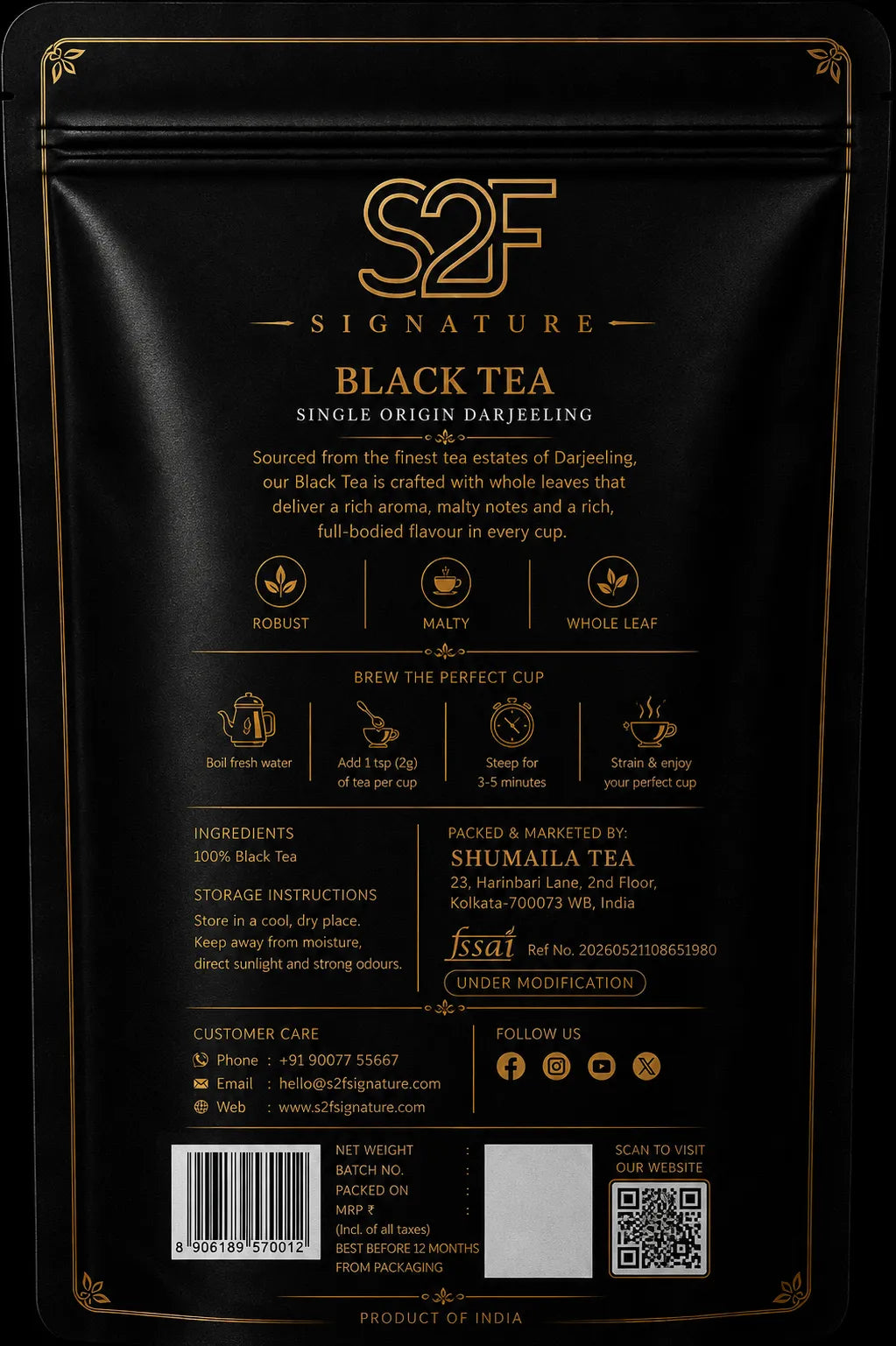 MIDNIGHT AMBER - Black Tea - Whole Leaf (100g)