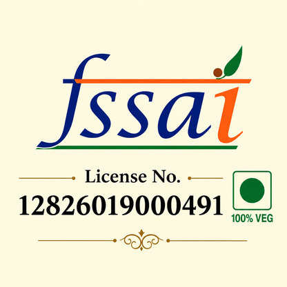 S2F Signature FSSAI certification logo with license number 12826019000491 and 100% VEG symbol